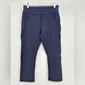 Calvin Klein Women’s Striped Mesh Athletic Running Gym Crop Leggings Medium NEW